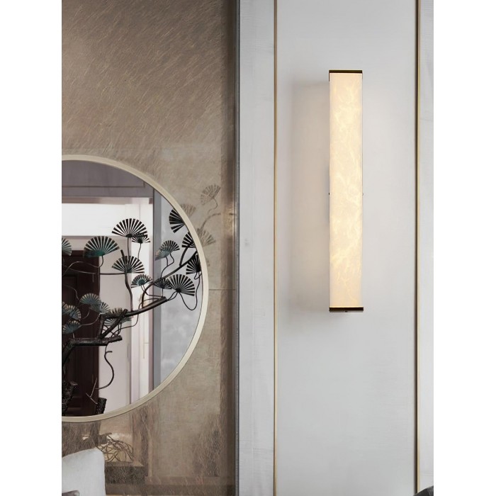 Kubusvormige albasten wandlamp HL2951