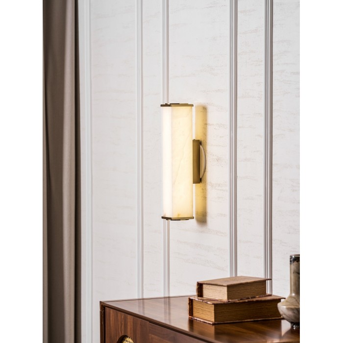 Kubusvormige albasten wandlamp HL2951