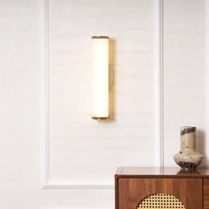 Kubusvormige albasten wandlamp HL2951