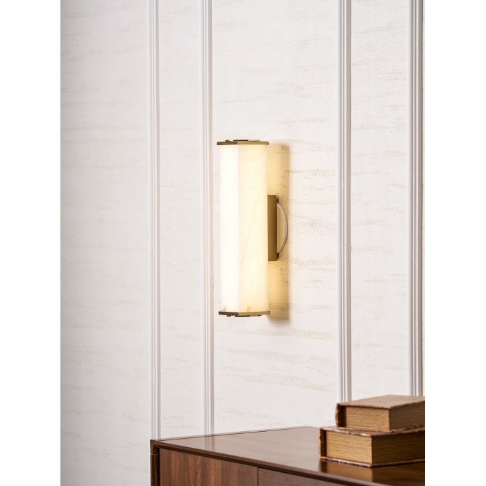 Kubusvormige albasten wandlamp HL2951