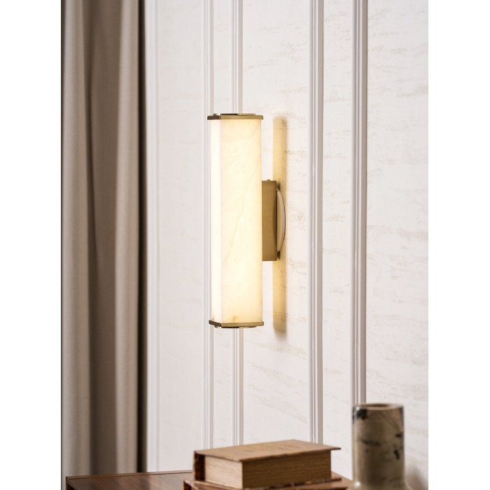 Kubusvormige albasten wandlamp HL2951