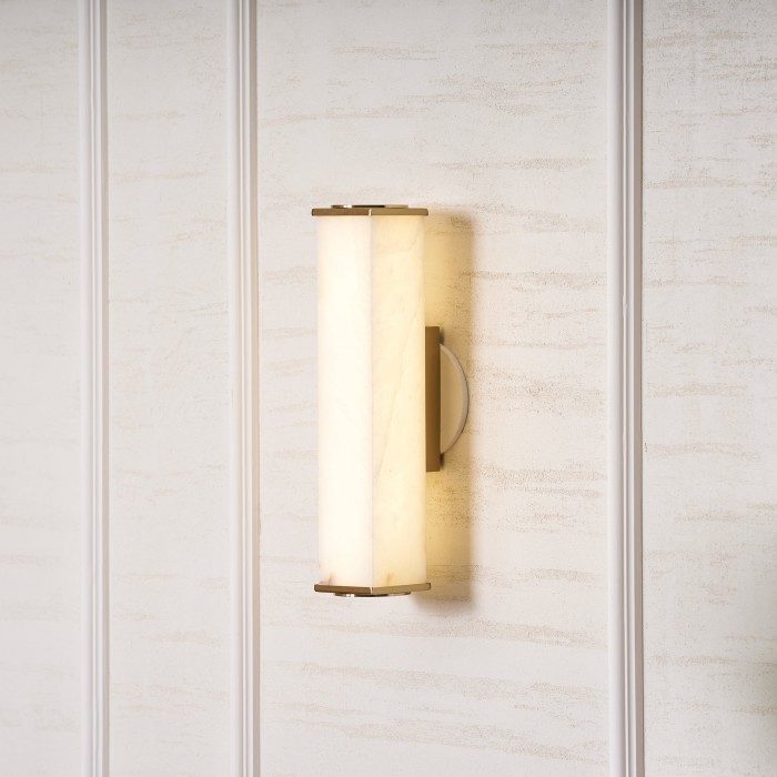 Kubusvormige albasten wandlamp HL2951