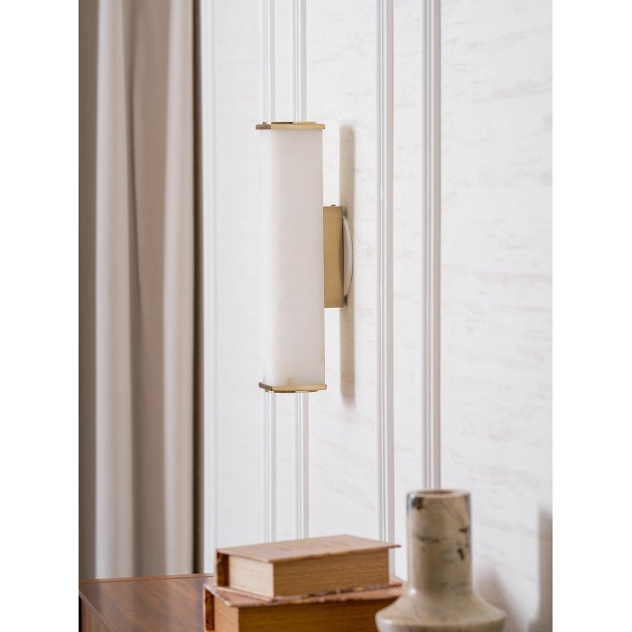 Kubusvormige albasten wandlamp HL2951