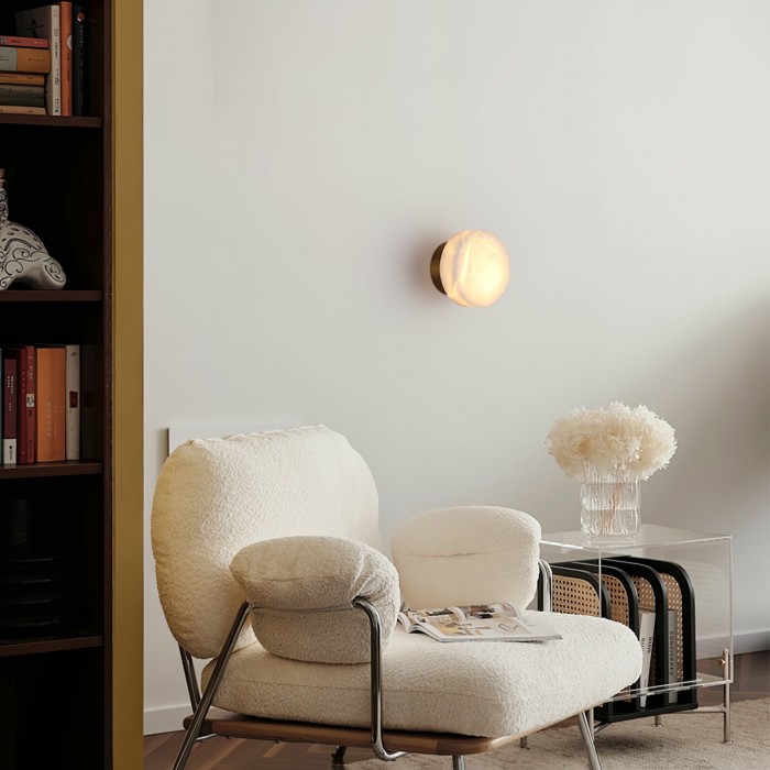 Cilindrische albasten wandlamp HL2952