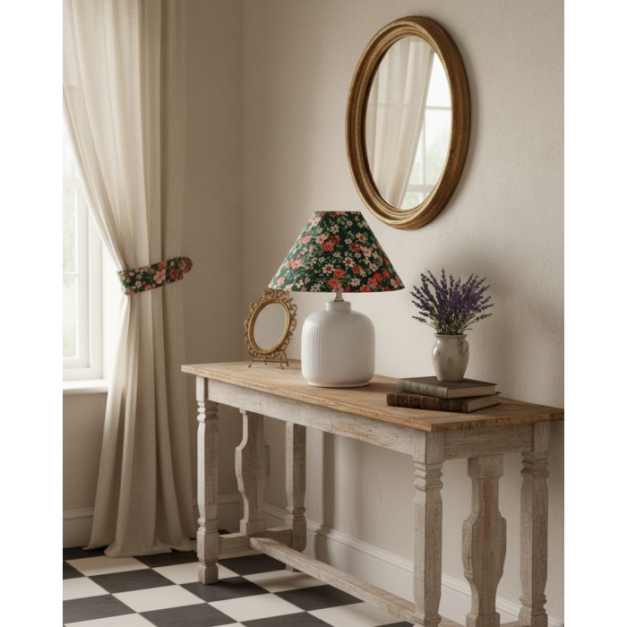 Tafellamp met groenblijvende bloemenprint HL2880