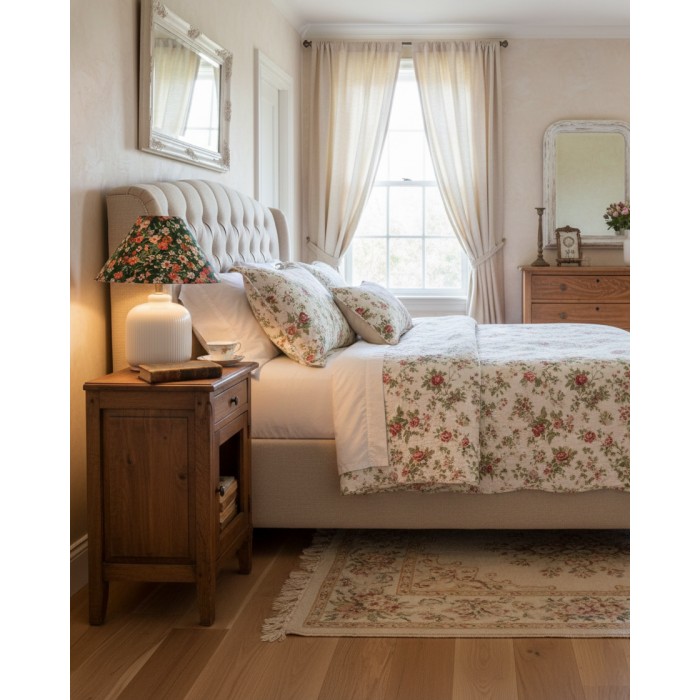 Tafellamp met groenblijvende bloemenprint HL2880