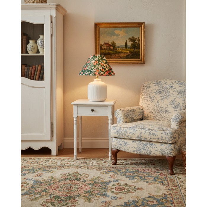 Tafellamp met groenblijvende bloemenprint HL2880