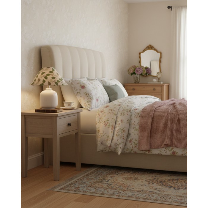 Tafellamp met groenblijvende bloemenprint HL2880