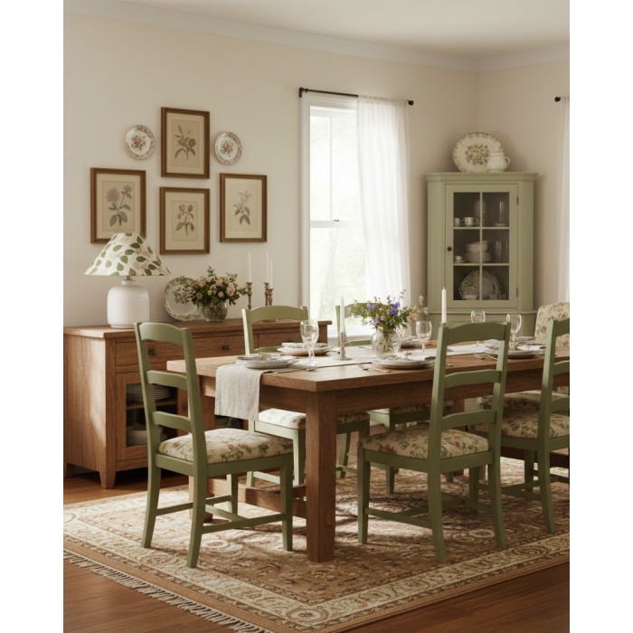 Tafellamp met groenblijvende bloemenprint HL2880