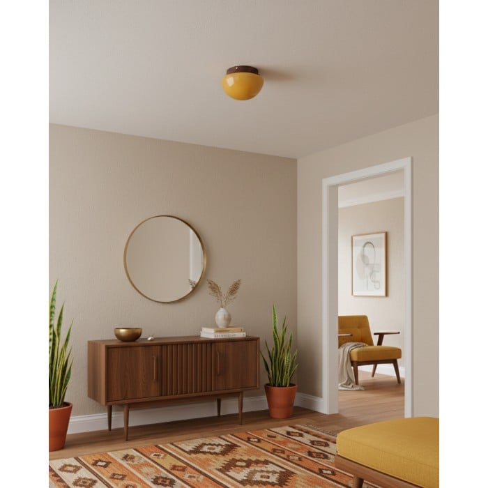 Honingkleurige koepelvormige plafondlamp HL2870