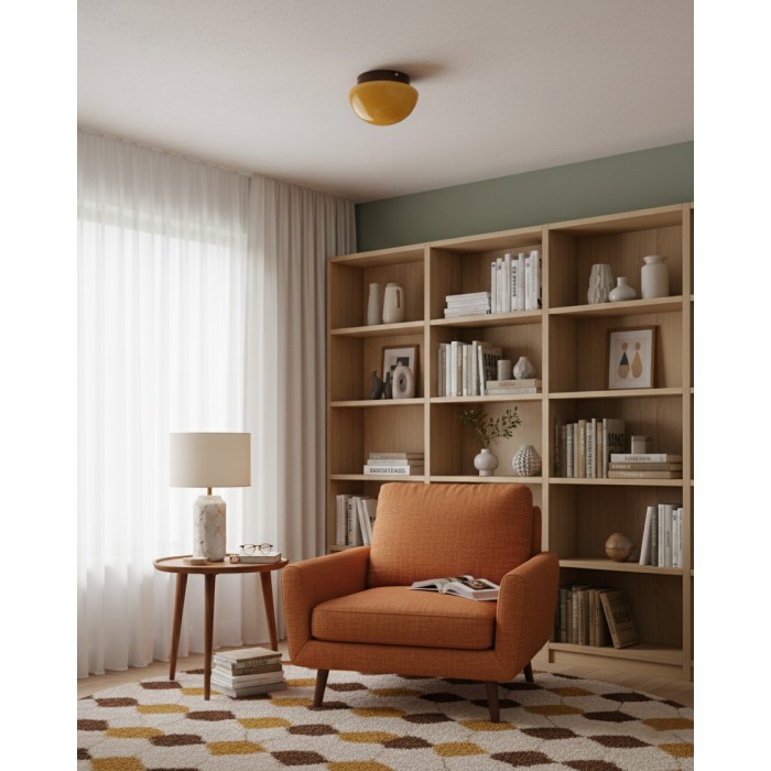 Honingkleurige koepelvormige plafondlamp HL2870