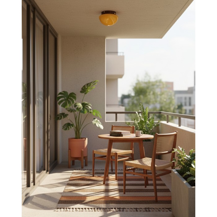 Honingkleurige koepelvormige plafondlamp HL2870