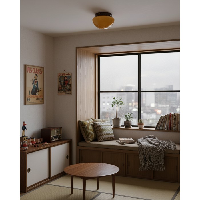 Honingkleurige koepelvormige plafondlamp HL2870