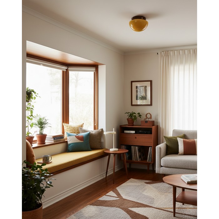 Honingkleurige koepelvormige plafondlamp HL2870