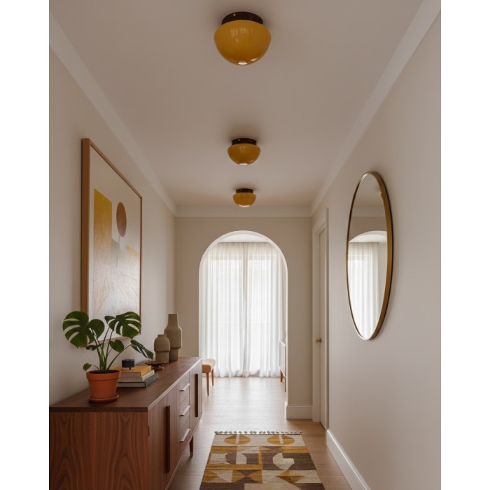 Honingkleurige koepelvormige plafondlamp HL2870