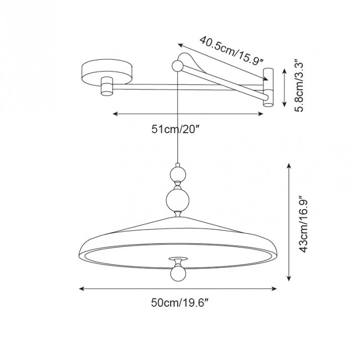 Hanglamp met zwenkarm HL2616