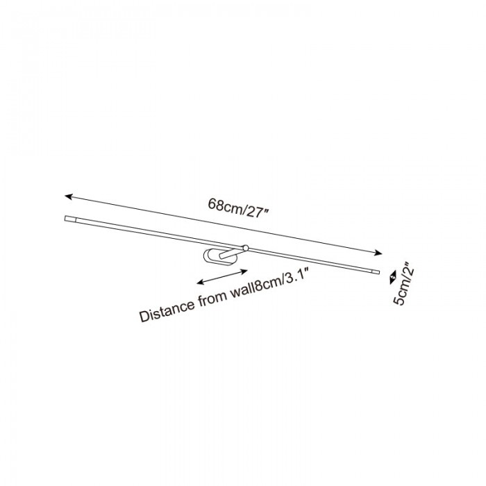 Lampada da parete Kady Linear ricaricabile, modello HL2611