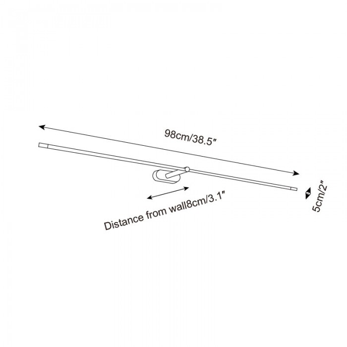 Lampada da parete Kady Linear ricaricabile, modello HL2611