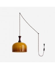 Lampada a sospensione Lacey Glass con spina HL2667