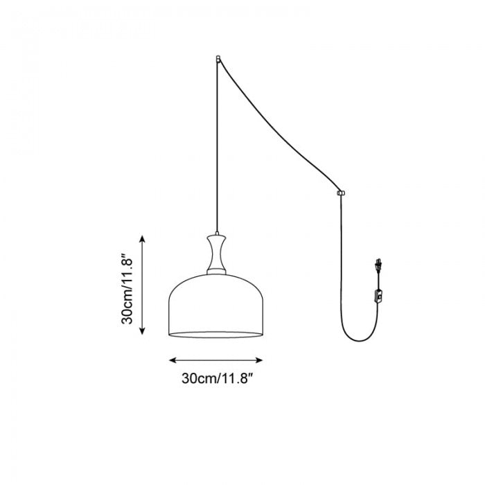 Lampada a sospensione Lacey Glass con spina HL2667