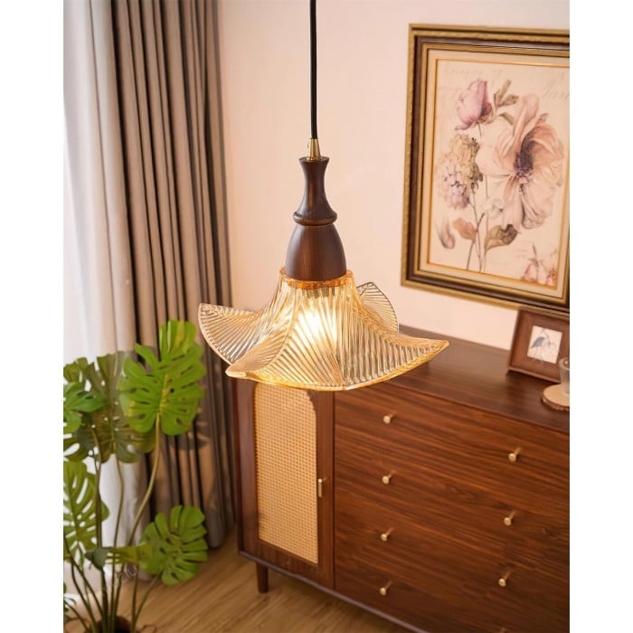 Lampada a sospensione in vetro lilla HL2598