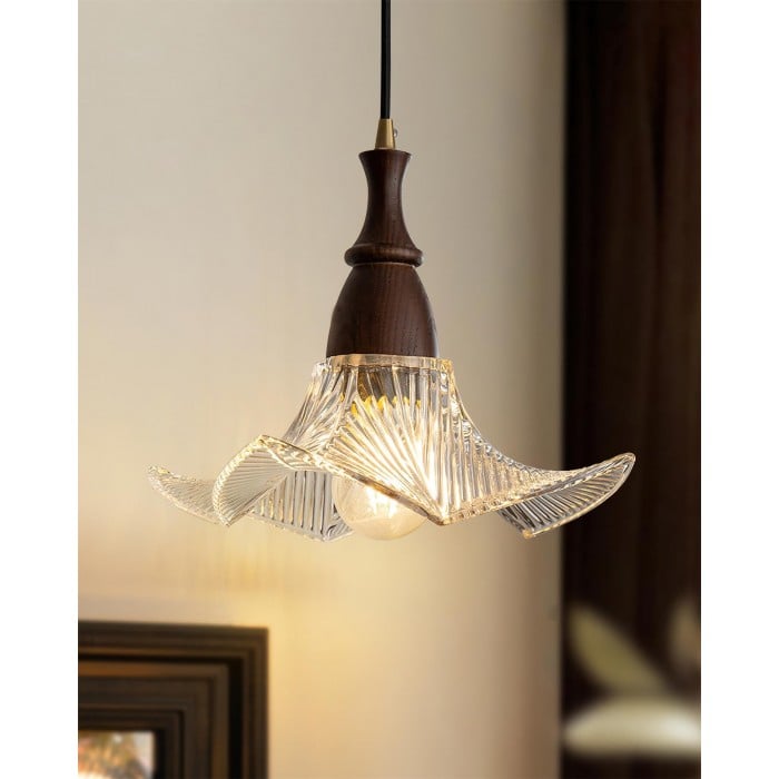 Lampada a sospensione in vetro lilla HL2598