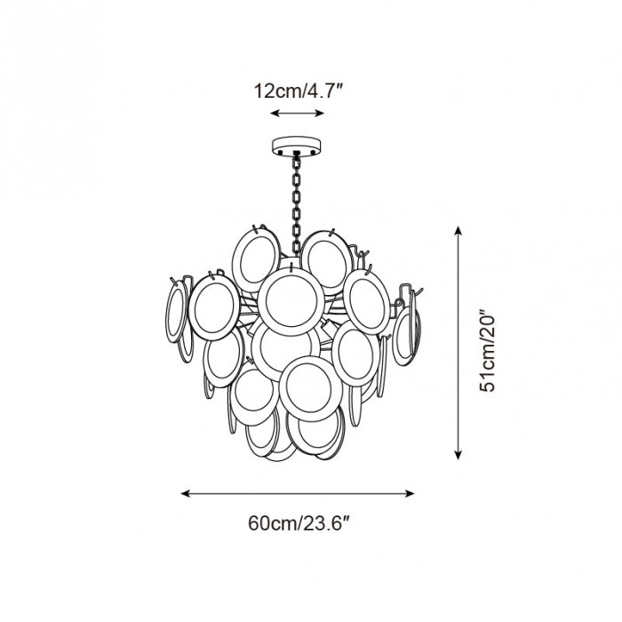 Neuvy glazen kroonluchter HL2633