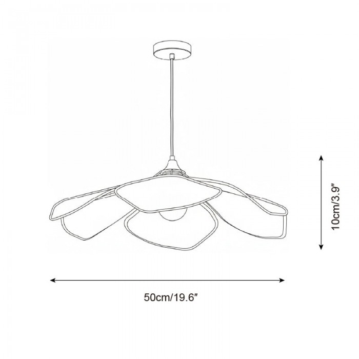 Suspension en pétales de raphia HL2804