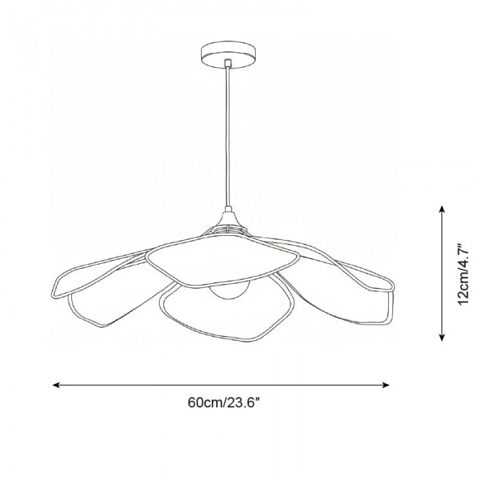 Suspension en pétales de raphia HL2804