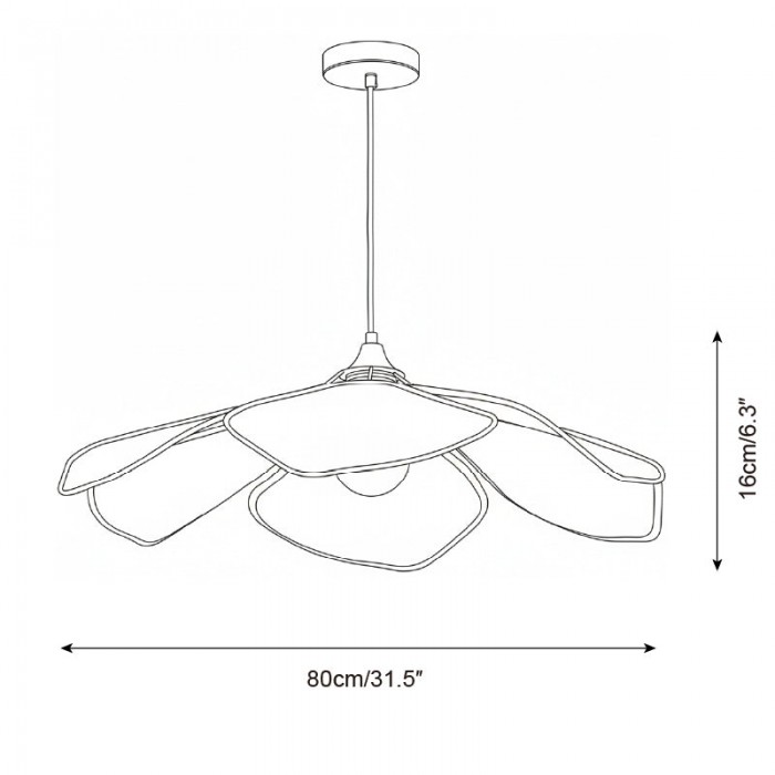 Suspension en pétales de raphia HL2804