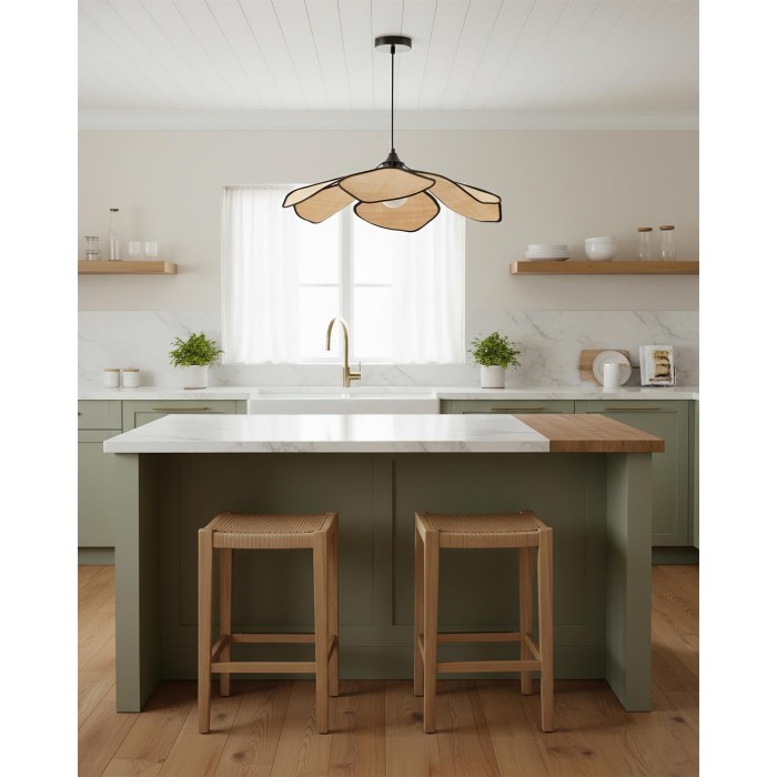 Suspension en pétales de raphia HL2804