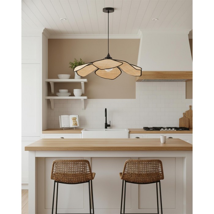Suspension en pétales de raphia HL2804