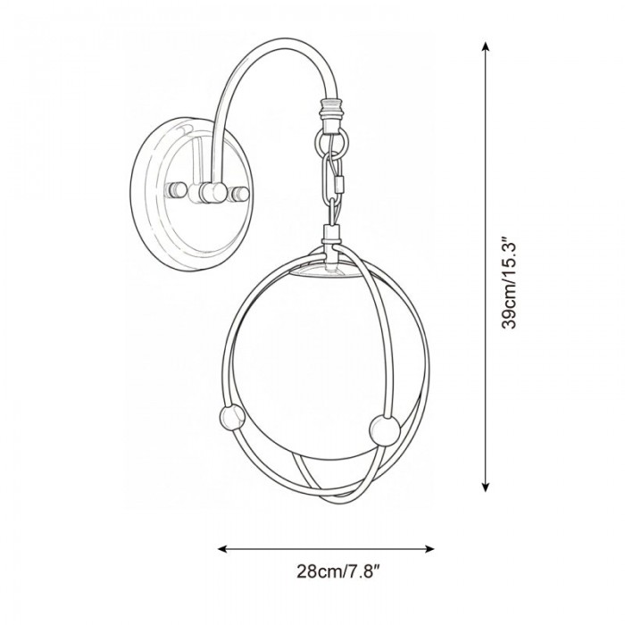 Lámpara de pared Saturn Hoop HL2792