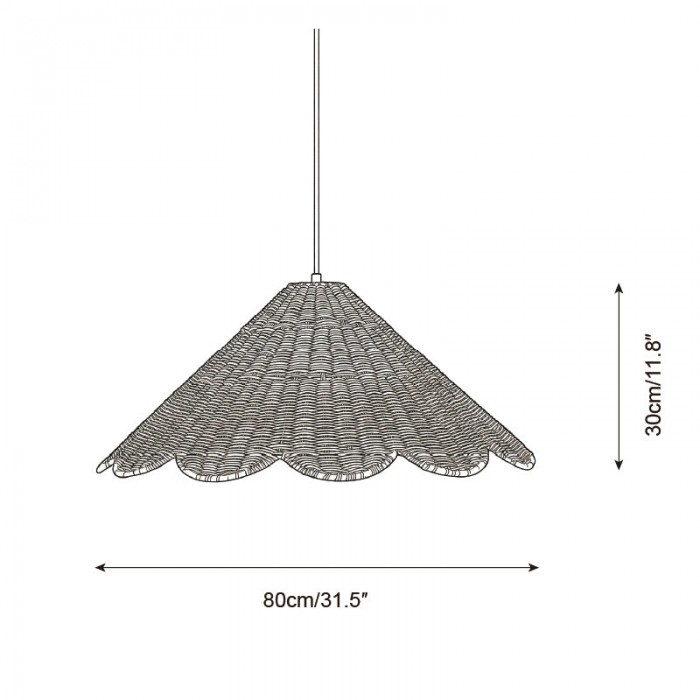 Hanglamp met geschulpte rand HL2862