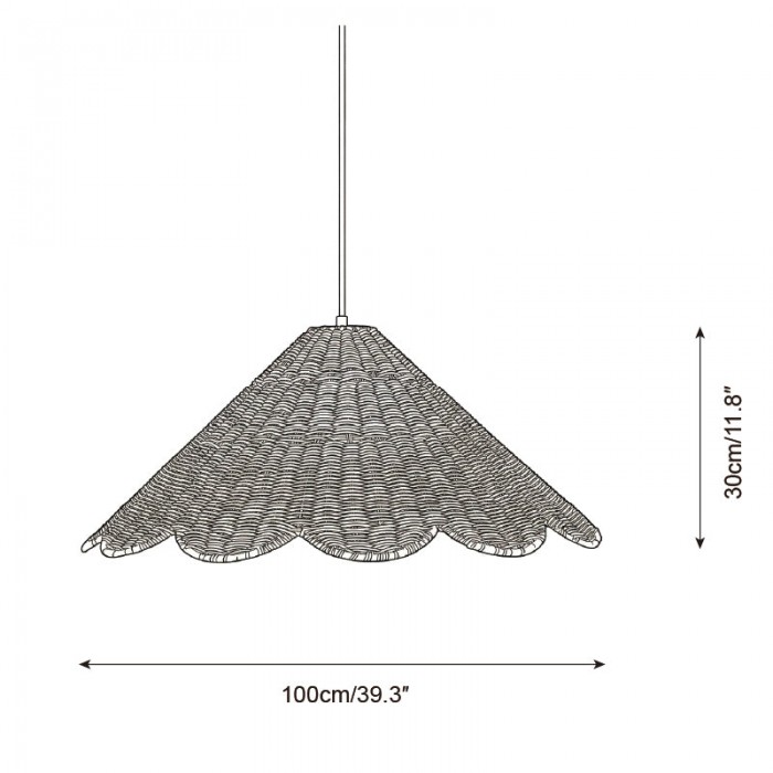 Hanglamp met geschulpte rand HL2862