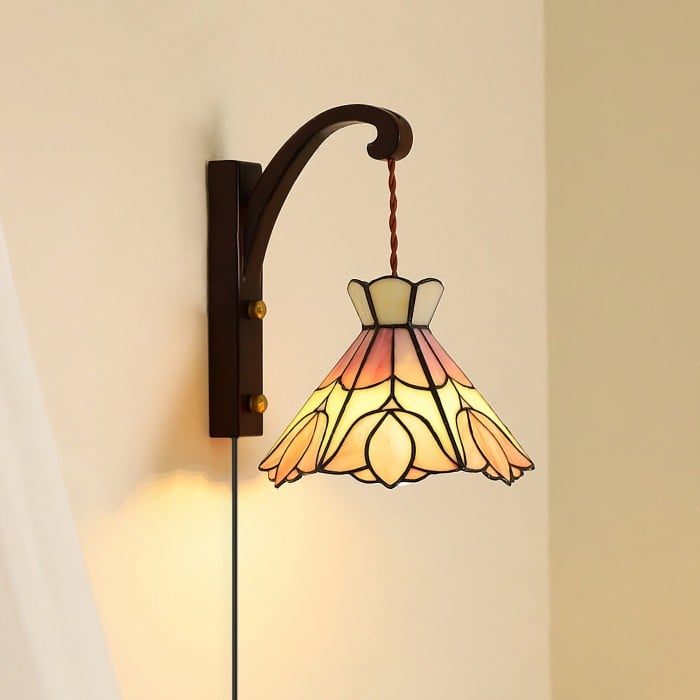 Serena Tiffany wandlamp met stekker HL2613