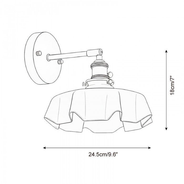 Wandlamp met rok en golvend patroon HL2799