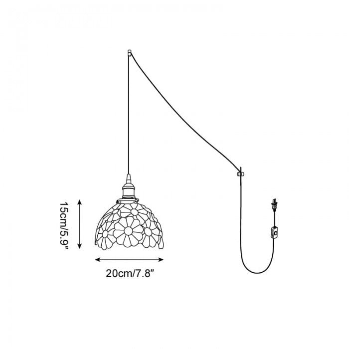 Suka Floral Plug In Pendant Lamp HL2685