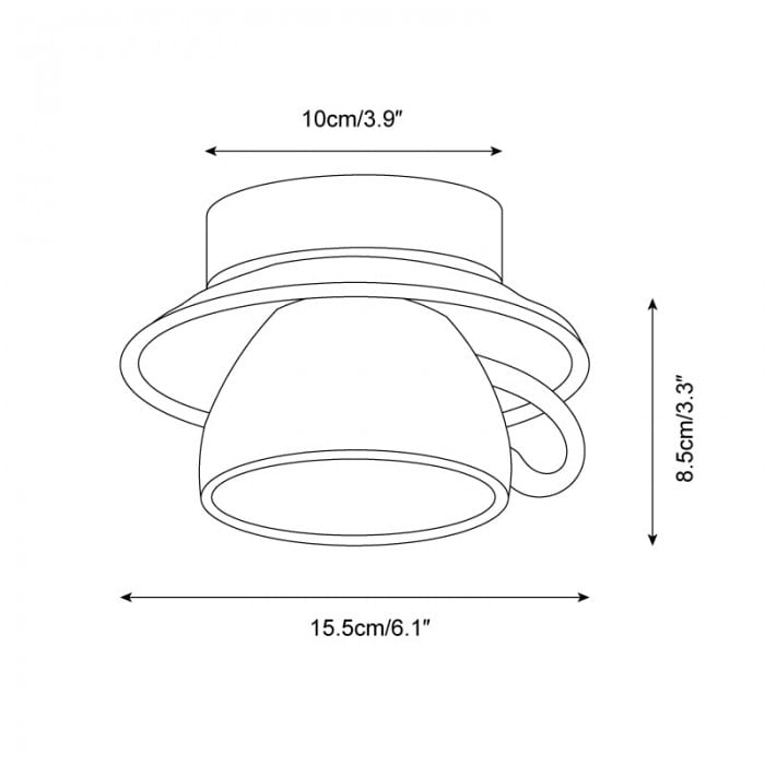 Plafondlamp in theekopvorm HL2683