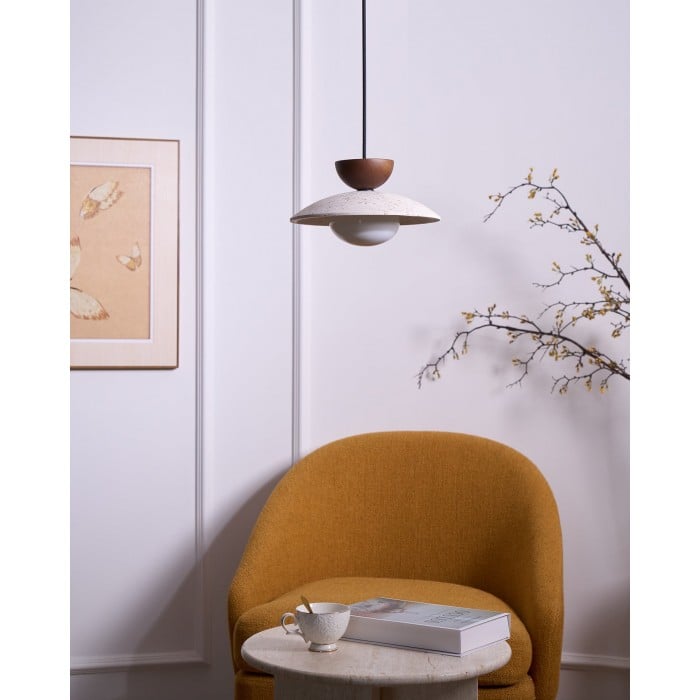 Lampada a sospensione Tia in travertino HL2560