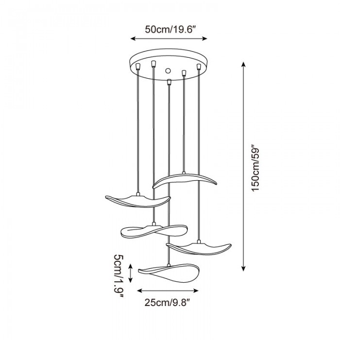 Kroonluchter van Twisora-hout HL2744