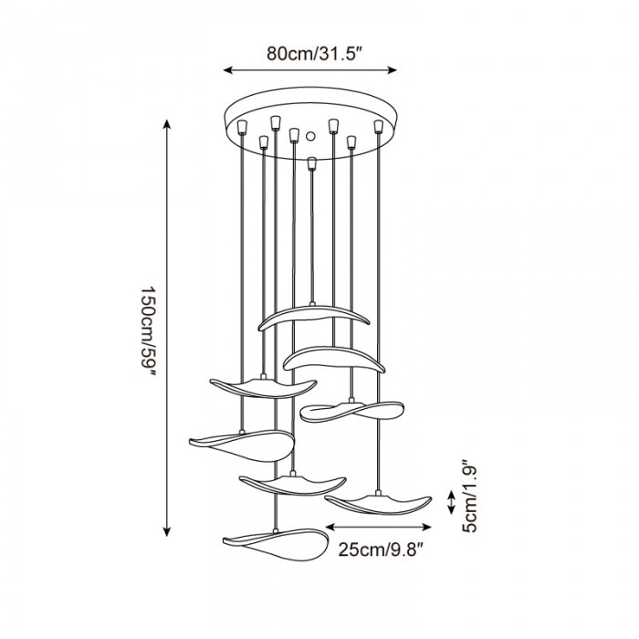 Kroonluchter van Twisora-hout HL2744