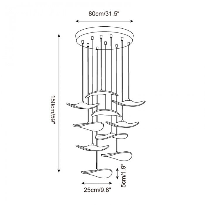Kroonluchter van Twisora-hout HL2744