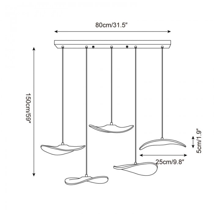Kroonluchter van Twisora-hout HL2744
