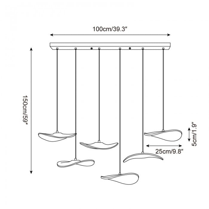 Kroonluchter van Twisora-hout HL2744