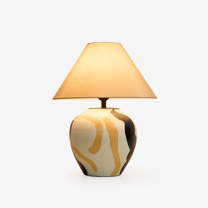 Abstracte keramische tafellamp met patroon HL2936
