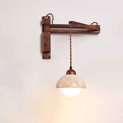 Adjustable Travertine Dome Wall Sconce HL2935