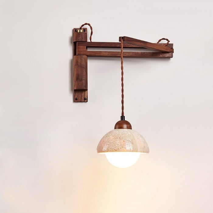 Verstelbare travertin koepel wandlamp HL2935