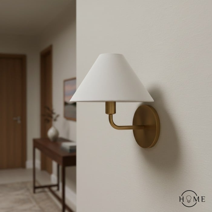Diora Wall Sconce Light - Modern Brass Fixture with Elegant Shade HL1506