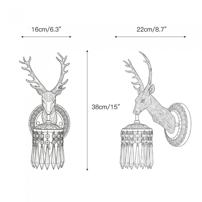 Antler Crystal Wandleuchte HL3293
